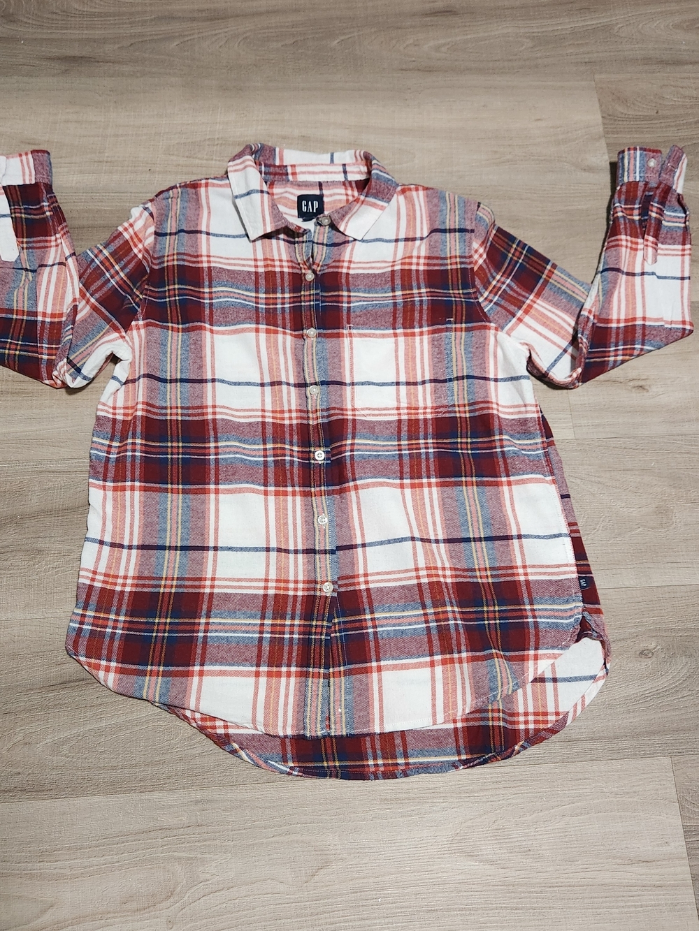 GAP Girls Red Plaid Button-Front Shirt